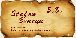 Stefan Bencun vizit kartica